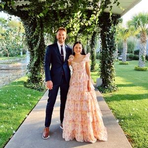 Mac Duggal Floral Tiered Gown